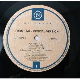 Front 242 - Official Version 1987 Canada Version Vinyl LP ***READY TO SHIP from Hong Kong***
